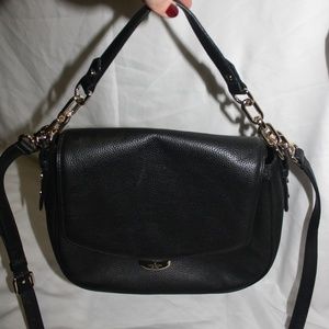 Kate Spade Black Leather Saddle Satchel